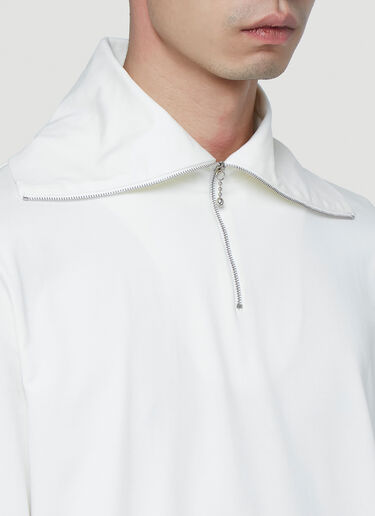 Jil Sander Half-Zipped Long Sleeve T-Shirt White jil0142017