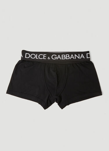 Dolce & Gabbana 徽标裤腰平角内裤 黑色 dol0152002