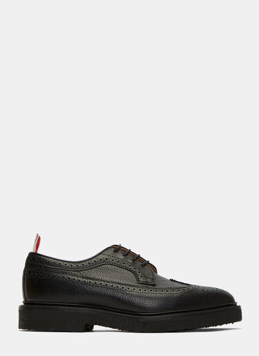 Thom Browne Pebbled Leather Wingtip Brogue Shoes Black thb0125005