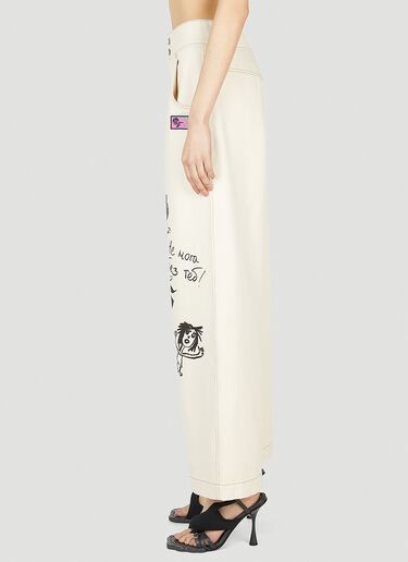 Chopova Lowena Graphic Print Jeans White cho0251007