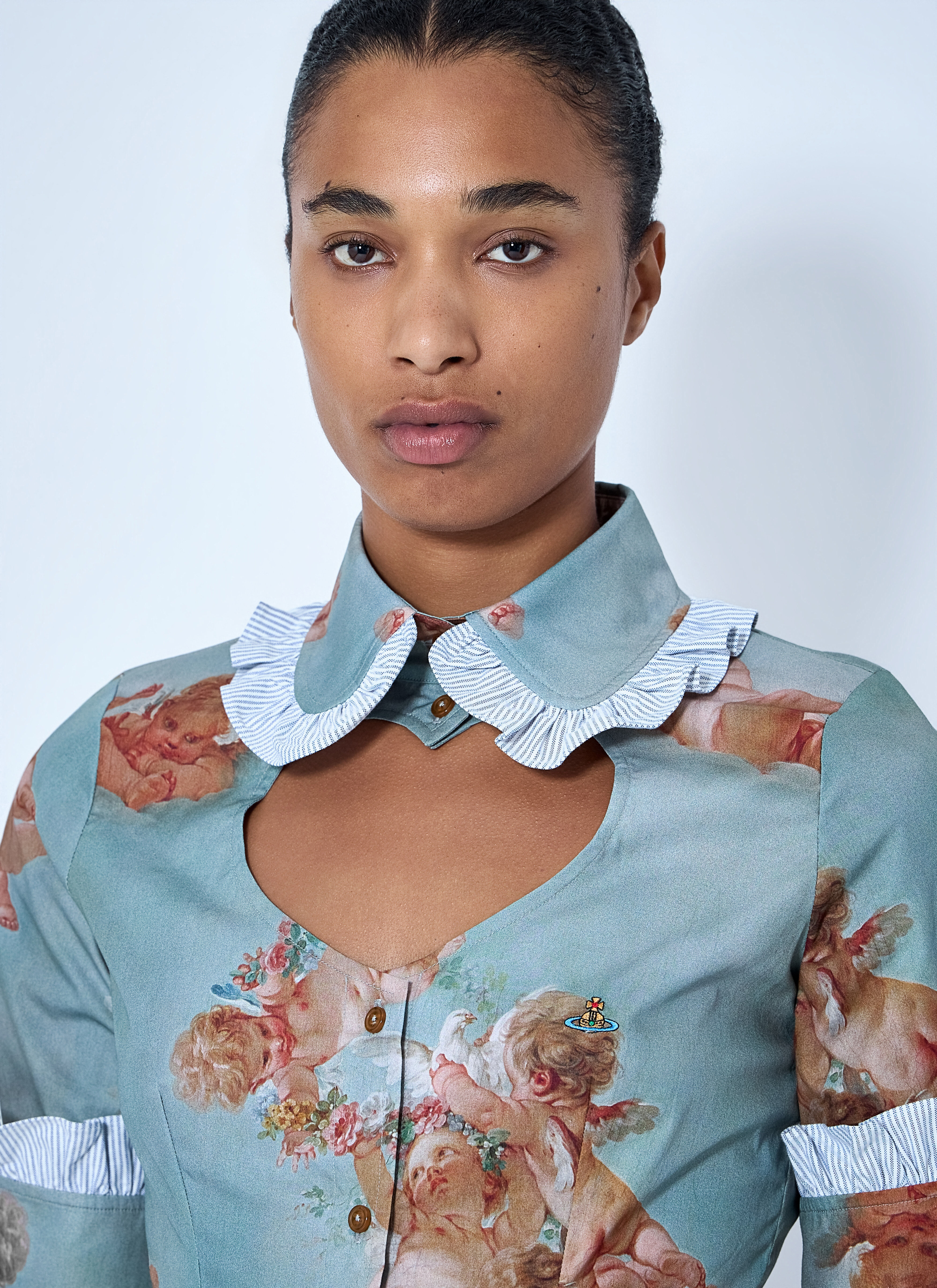 Vivienne Westwood Women's' Toulouse Frill Shirt in Light Blue | LN-CC®