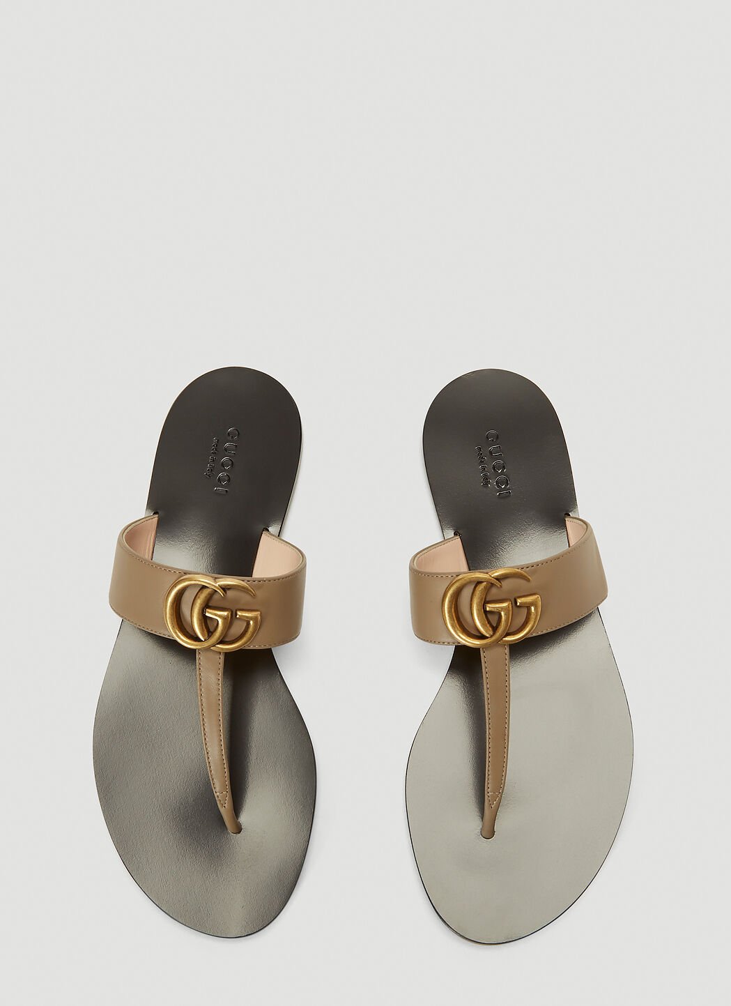 Gucci GG Thong Sandals in Beige LN CC