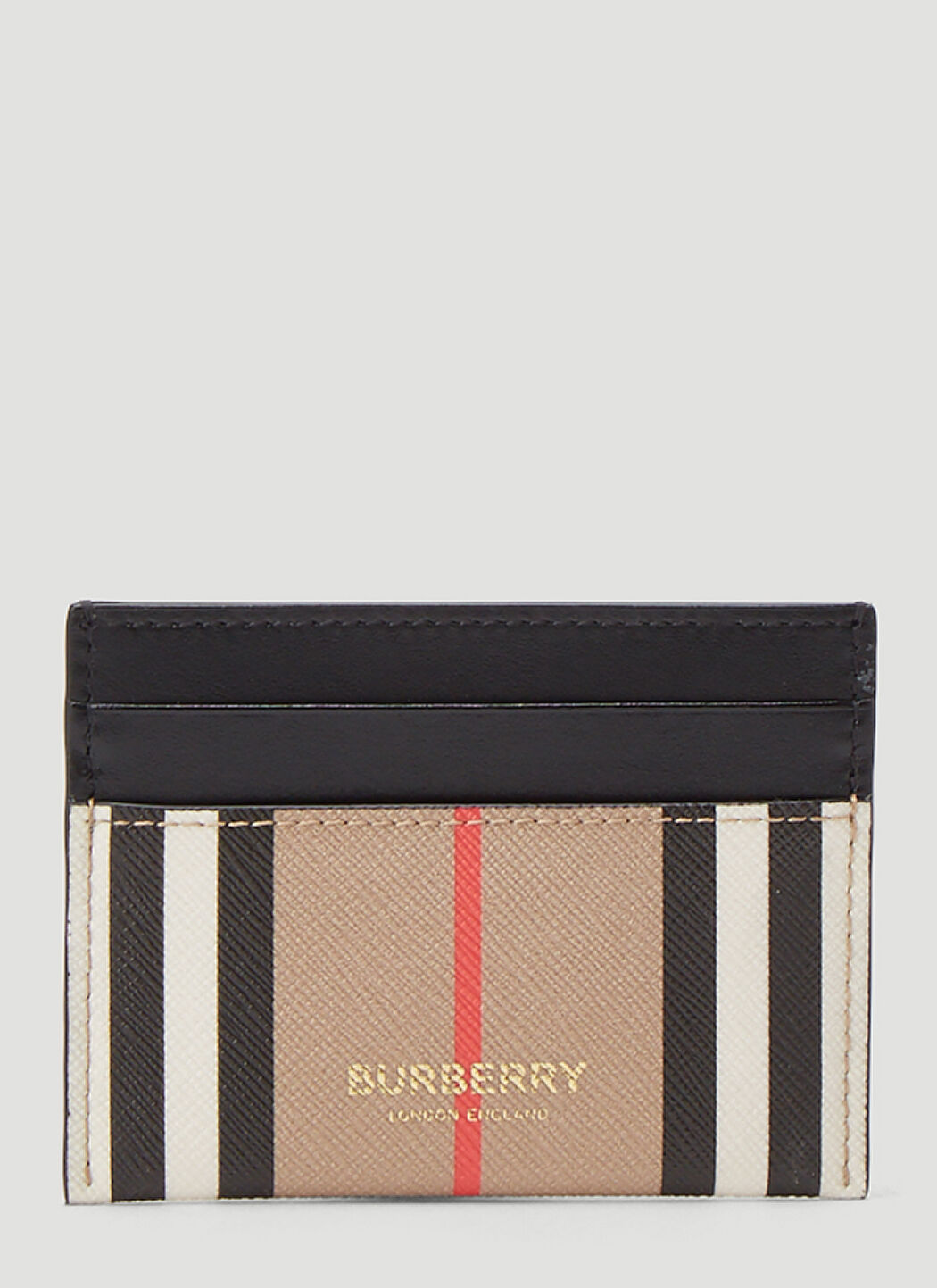 Burberry Sandon Heritage Stripe Card Holder in Beige LN CC