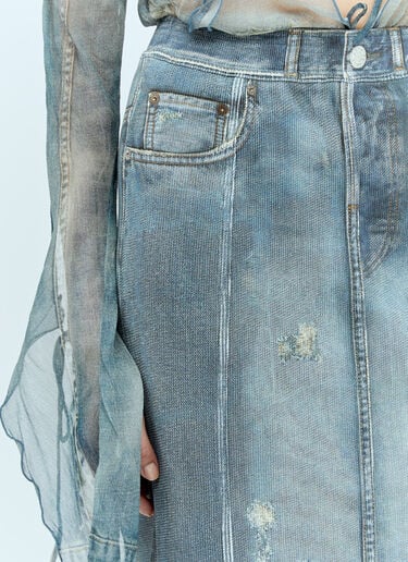 Acne Studios 印花针织中长半裙  蓝色 acn0256029