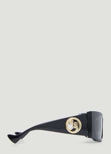 Interlocking G Rectangular Sunglasses Gucci Interlocking G Rectangular Sunglasses Black gus0254006