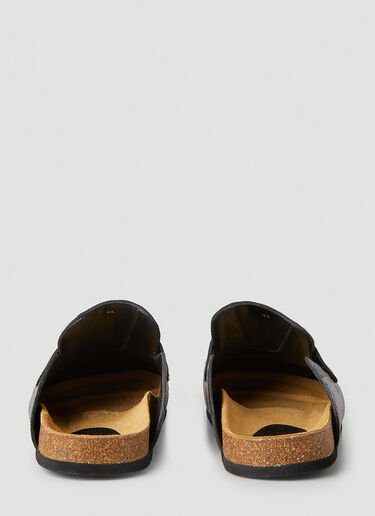 JW anderson 凹印徽标格子穆勒鞋 黑色 jwa0148003