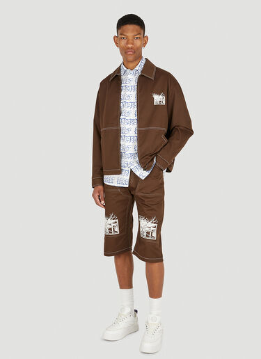 Work Printed Shorts Rassvet Work Printed Shorts Brown rsv0148046