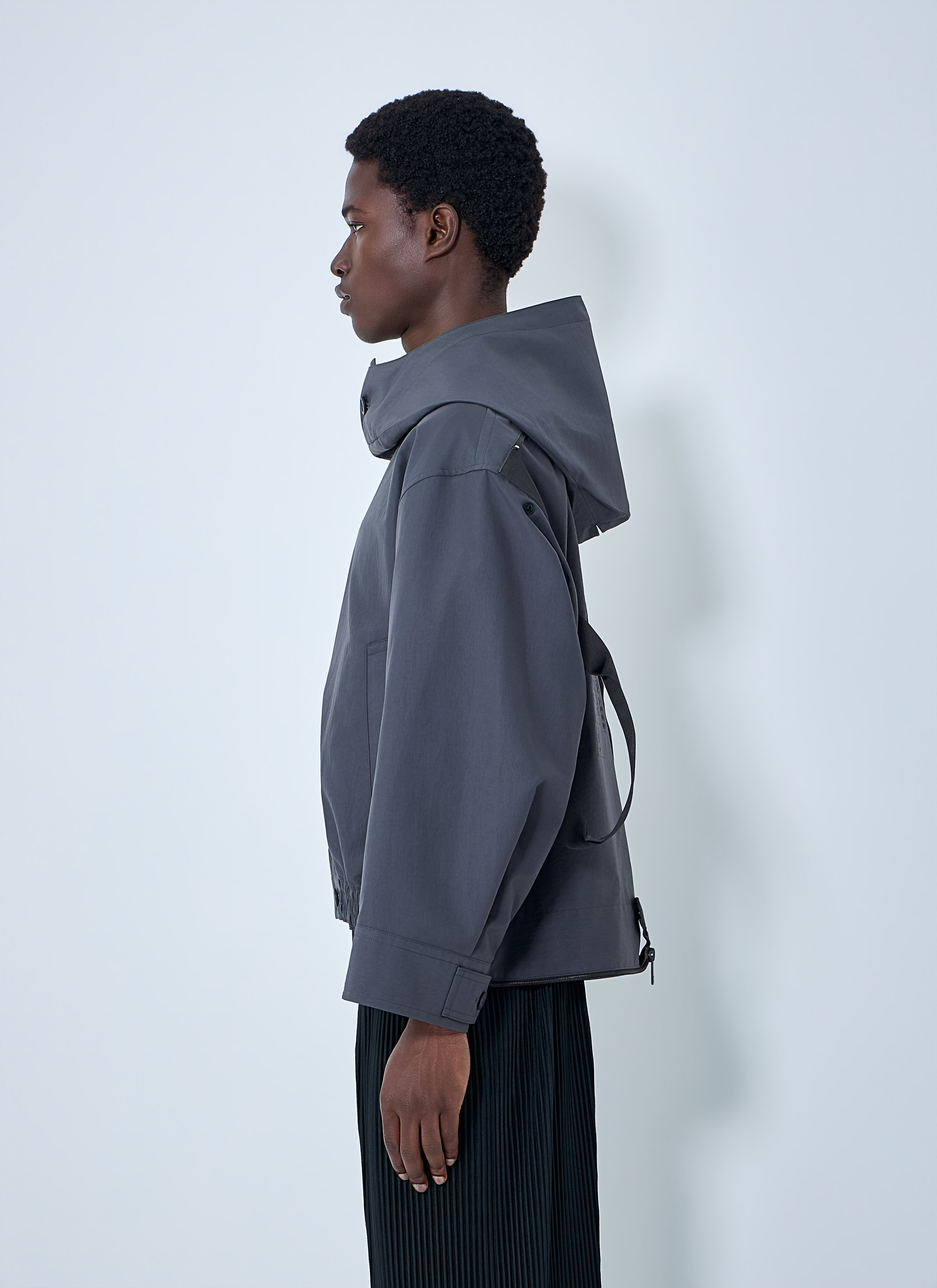 【04ss】ISSEY MIYAKE ミリタリー ナイロン チュニック Homme Plissé Issey Miyake Men's' Structured Oversized Jacket in