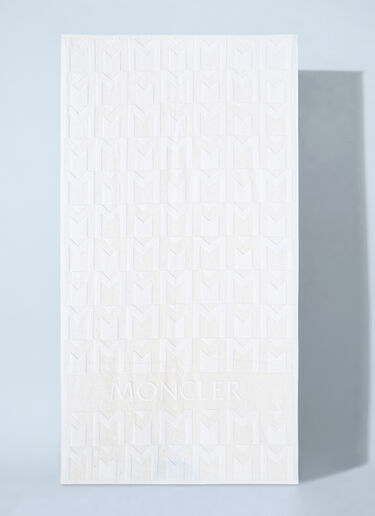 Moncler Cotton-Terry Beach Towel White mon0260023