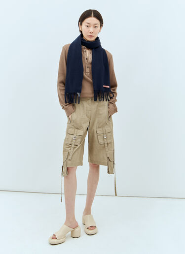 Acne Studios Skinny Fringe Wool Scarf Blue acn0257020