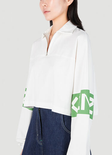 Kenzo Logo Print Polo Sweatshirt White knz0252027