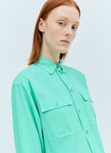 Max Mara Flap Pockets Silk Shirt Green max0256052