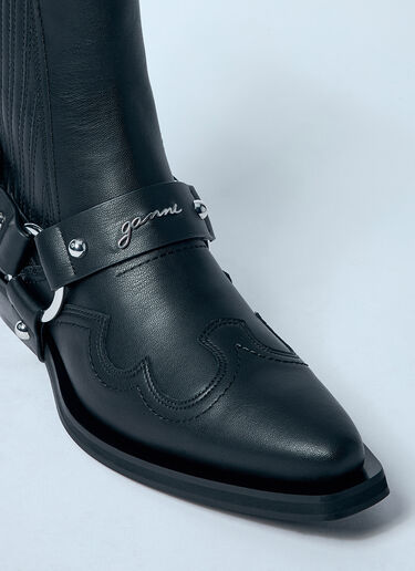GANNI Low-Cut Western Chelsea Boots Black gan0259054
