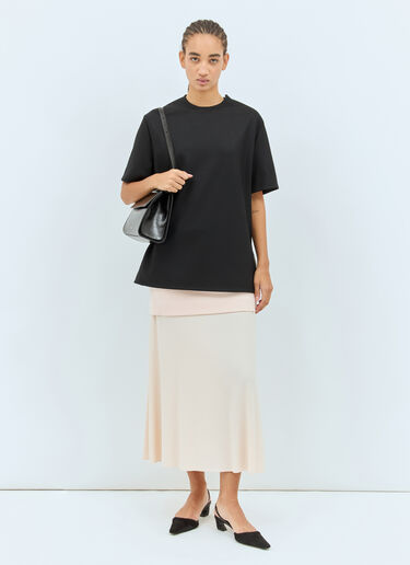 Jil Sander Layered Midi Skirt Pink jil0257008