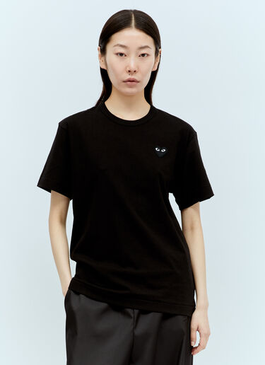 Comme Des Garçons PLAY 徽标贴饰 T 恤 黑色 cpl0356003