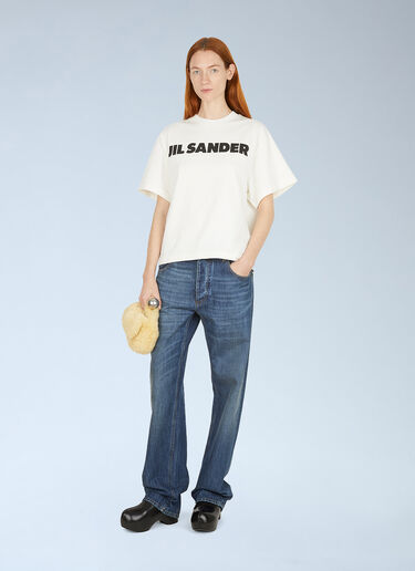 Jil Sander Logo Print T-Shirt White jil0247073