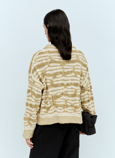 Bottega Veneta Distorted Stripe Knit Sweater Beige bov0156007