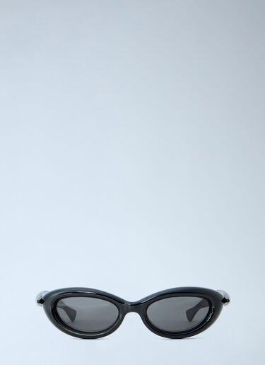 LN-CC® - Bottega Veneta: Sardine Oval Sunglasses - Black Bottega Veneta Sardine Oval Sunglasses Black bov0265009