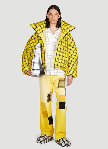 Marni Check Oversized Down Jacket Yellow mni0154005