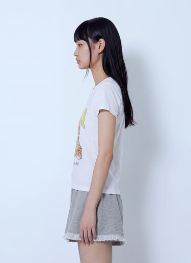LN-CC® - GANNI: Basic Cotton Baby Tiger T-Shirt - White GANNI Basic Cotton Baby Tiger T-Shirt White gan0265042