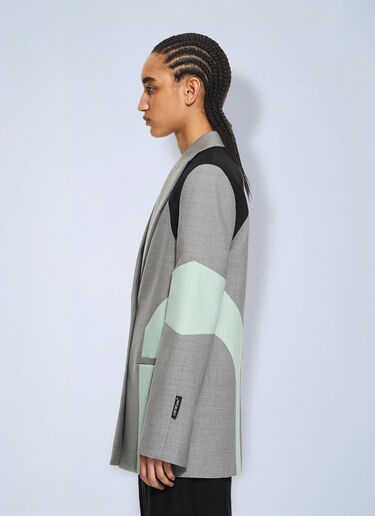 LN-CC® - Off-White: Stretch Color Block Blazer - Grey Off-White Stretch Color Block Blazer Grey ofw0264058