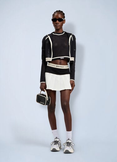 Palm Angels Logo Mesh Cropped Top Black pma0264231