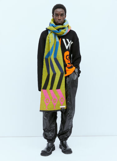 Walter Van Beirendonck 스네이크 울 스카프 옐로우 wlt0154016