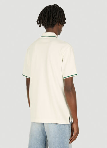 Gucci GG-Embroidered Polo Shirt Cream guc0147042