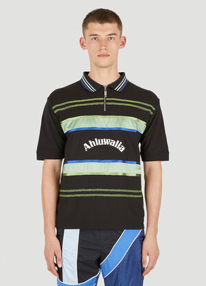 Wales Bonner Buke Short Sleeve Polo Shirt Green wbn0156005