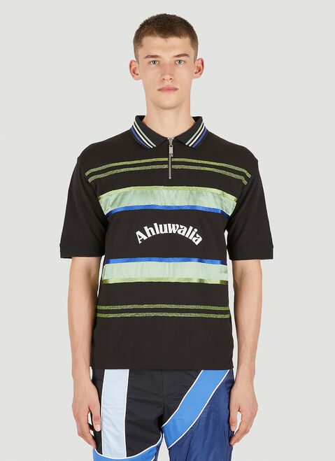 Ahluwalia Studio Buke Short Sleeve Polo Shirt Blue ahl0150005