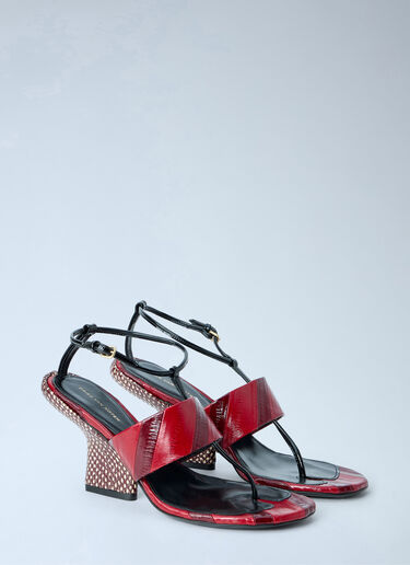 LN-CC® - Dries Van Noten: Strappy Heeled Sandals - Red Dries Van Noten Strappy Heeled Sandals Red dvn0264057