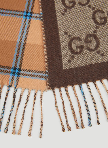 Gucci GG Reversible Check Scarf Brown guc0151103