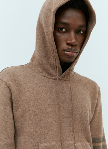 Four Bar Wool Hooded Sweatshirt Thom Browne Four Bar Wool Hooded Sweatshirt Brown thb0153010