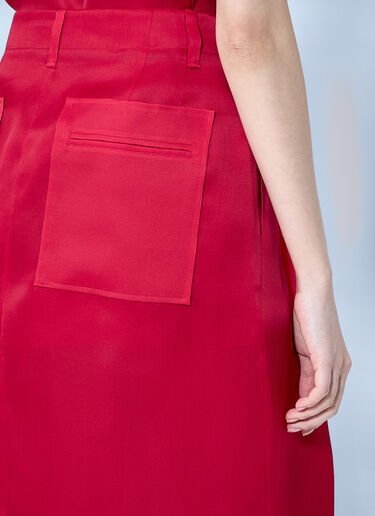 Khaite Lucian Silk Organza Maxi Skirt Red kha0260004