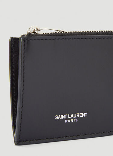 Saint Laurent Zip-Pocket Card Holder Wallet Black sla0140042
