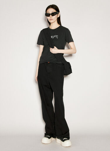 032C Logo Embroidery Baggy Jeans Black cee0356001