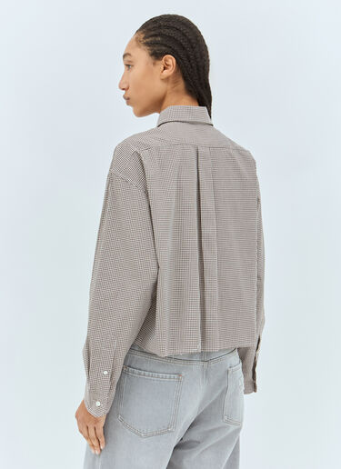 Gingham Crop Shirt Miu Miu Gingham Crop Shirt Grey miu0258073
