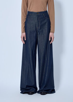 Max Mara Wide-Leg Denim Trousers Navy max0266013