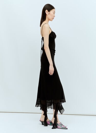 Acne Studios 褶边吊带连衣裙 黑色 acn0255001