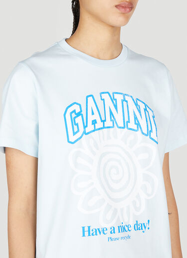 Have A Nice Day T-Shirt GANNI Have A Nice Day T-Shirt Blue gan0253080