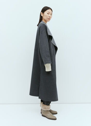 TOTEME Two-Tone Signature Wool And Cashmere Coat Grey tot0255014