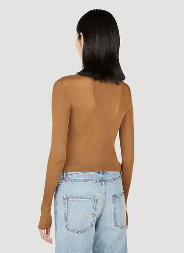 Saint Laurent Fine Knit Top Brown sla0251042