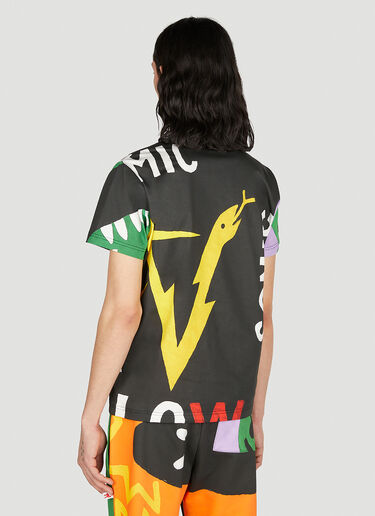 Walter Van Beirendonck バナー クルーネックTシャツ ブラック wlt0152016