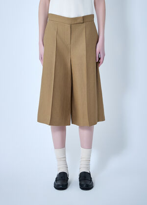 Max Mara Linen Bermuda Shorts Brown max0264012