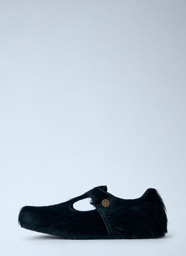 LN-CC® - Birkenstock 1774 x SFTM: Paris The Rebel Fur Slip Ons - Black Birkenstock 1774 x SFTM Paris The Rebel Fur Slip Ons Black brs0265006