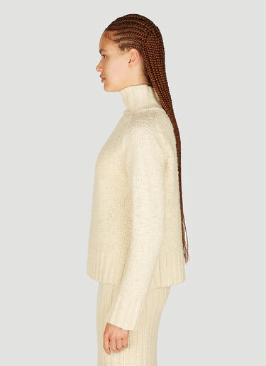 Jil Sander+ High neck Textured Knit Sweater Beige jsp0253004