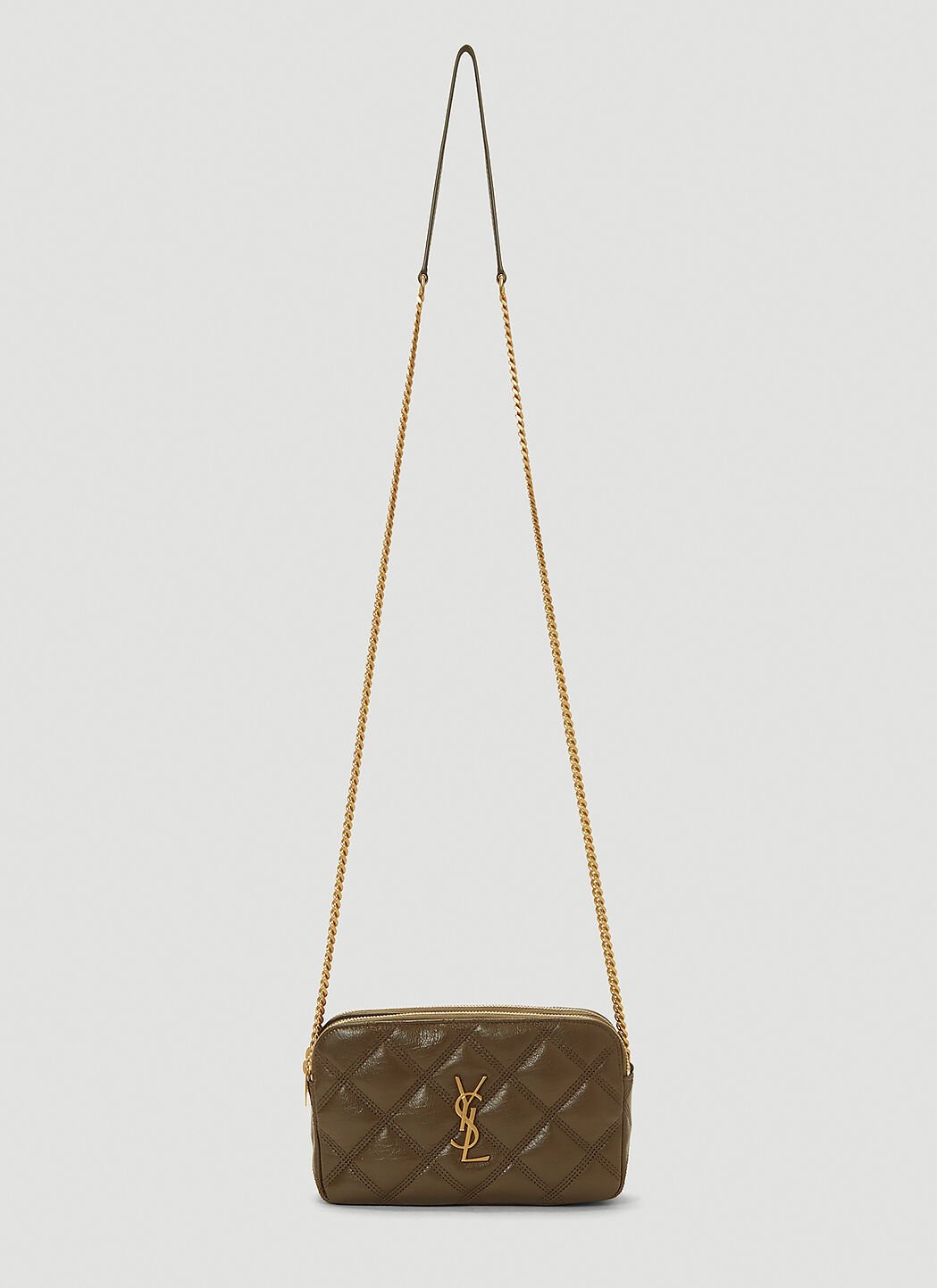 Saint Laurent Green Becky Double Zip Chain Mini Bag LN CC