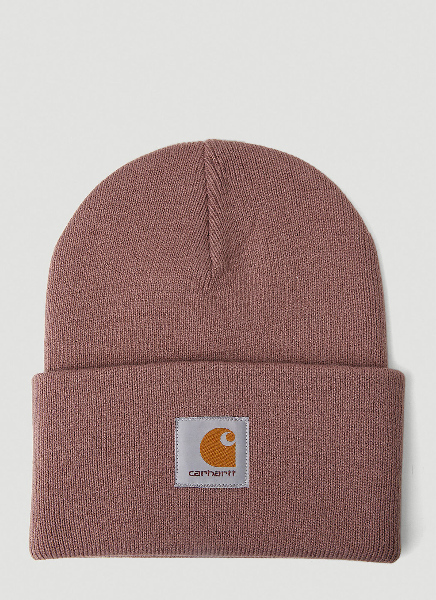 Carhartt Logo Patch Beanie Hat In Pink
