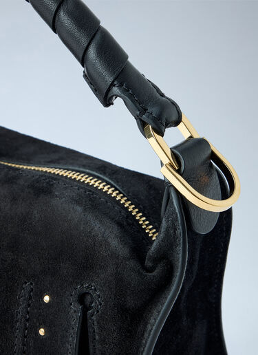 Chloé Marcie Medium Studded Suede Shoulder Bag Black chl0265056