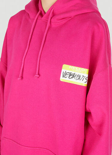 VETEMENTS Logo Patch Hooded Sweatshirt Pink vet0250028